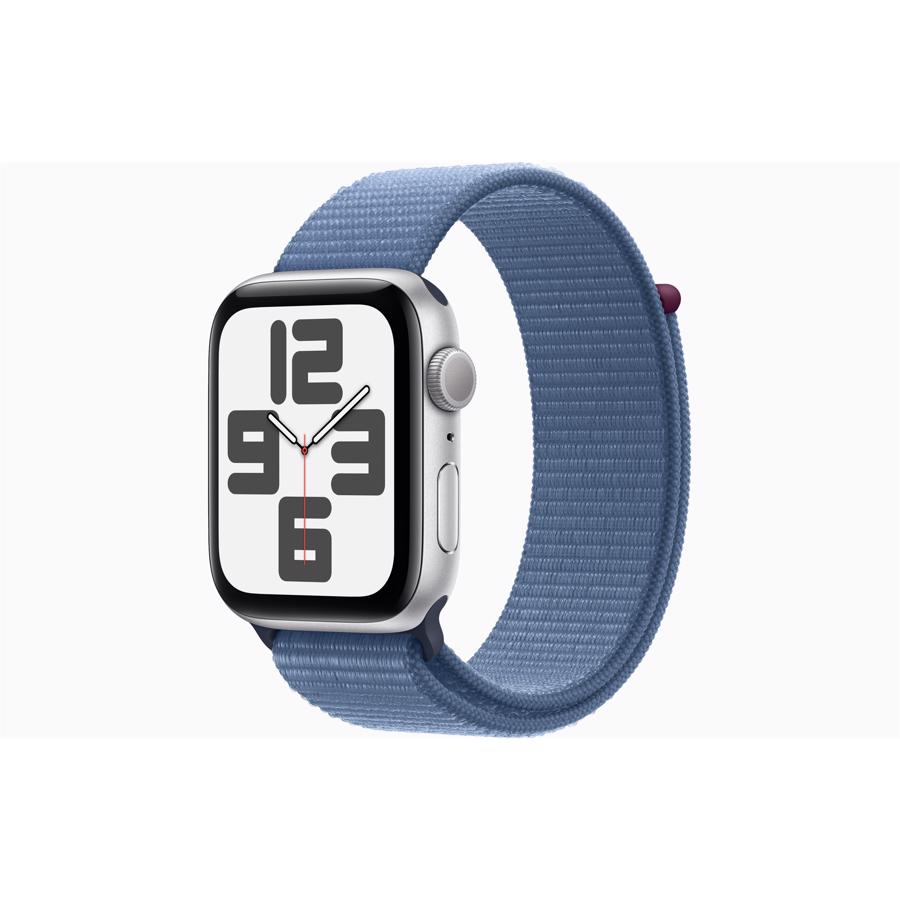 Apple Watch SE GPS 44mm Sølv Aluminium Case med Vinterblå Sport Loop