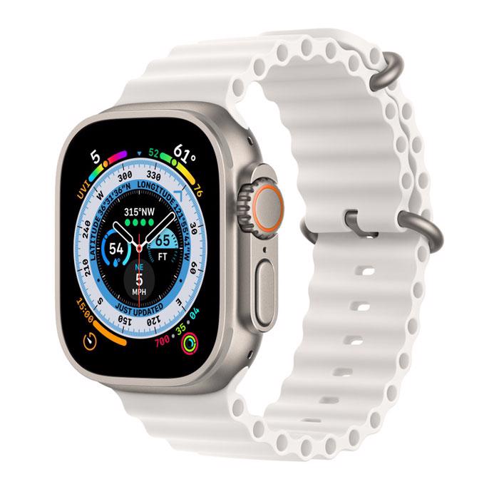 Apple Watch Ultra GPS & 4G 49mm Titanium Case med White Ocean Band