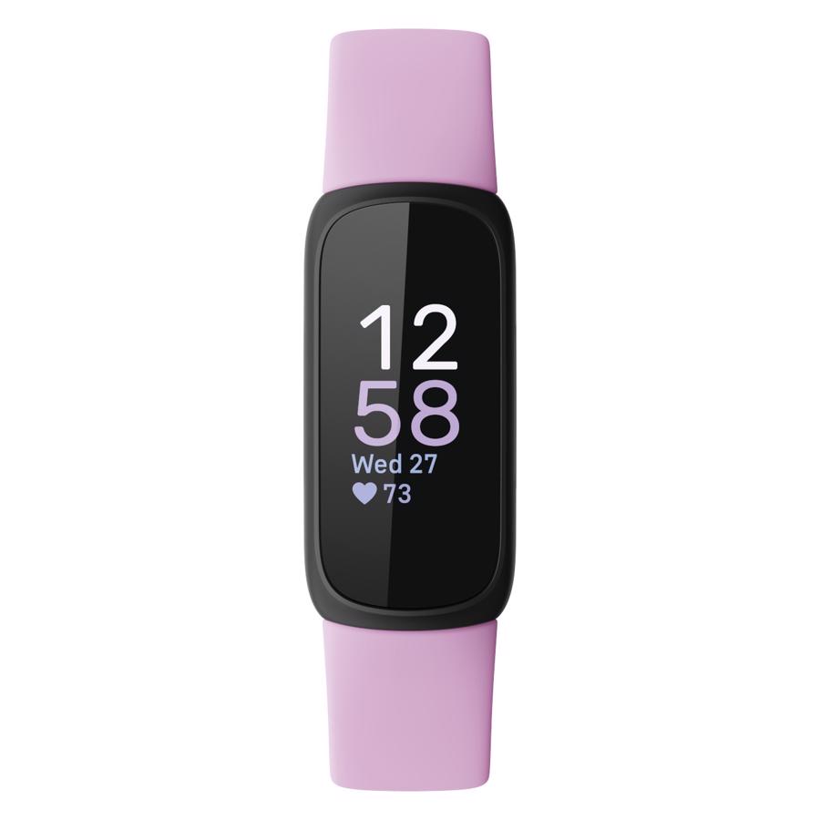 Fitbit Inspire 3 Bluetooth 37mm Black/Lilac Bliss Silicone Case med Lilac rem