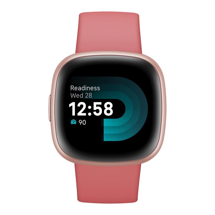 Fitbit Versa 4 GPS 40mm Pink Sand/Copper Rose Aluminium Case med Pink rem