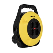 NGS Grid Round Socket Med 10M cable & 4 Sockets Black/Yellow