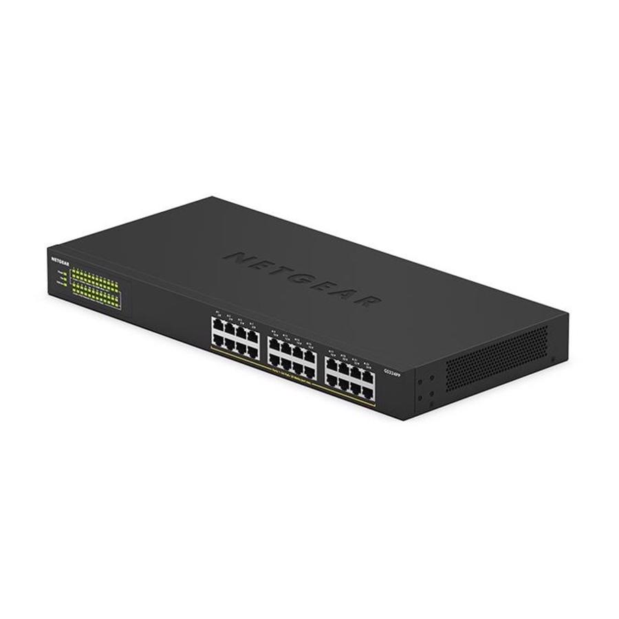 Netgear GS324PP-100EUS 24-Port Gigabit Ethernet High-Power Unmanaged Switch Med 24-Ports PoE+ 