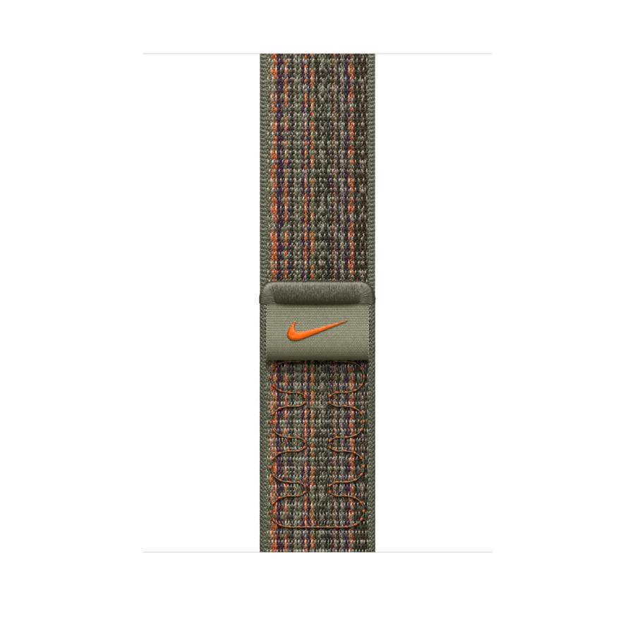 Apple Watch 45mm Sequoia/Orange Nike Sport Loop