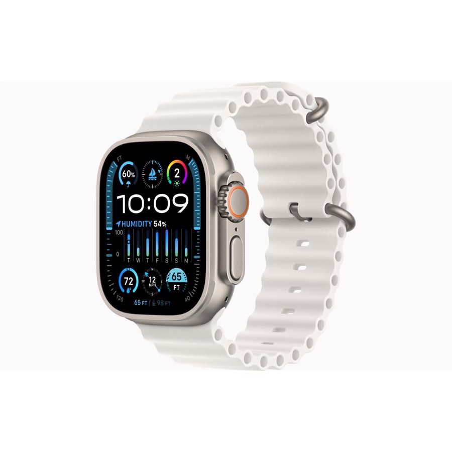 Apple Watch Ultra 2 GPS & 4G 49mm Titanium Case med Hvid Ocean Band