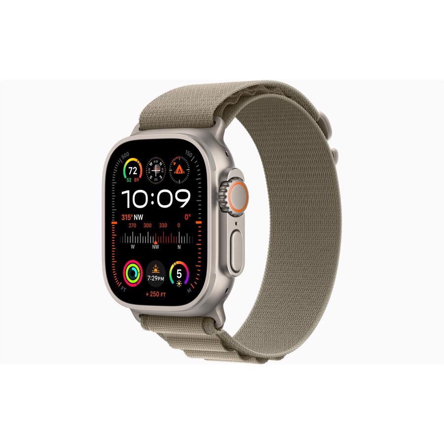 Apple Watch Ultra 2 GPS & 4G 49mm Titanium Case med Olivengrøn Loop - Large