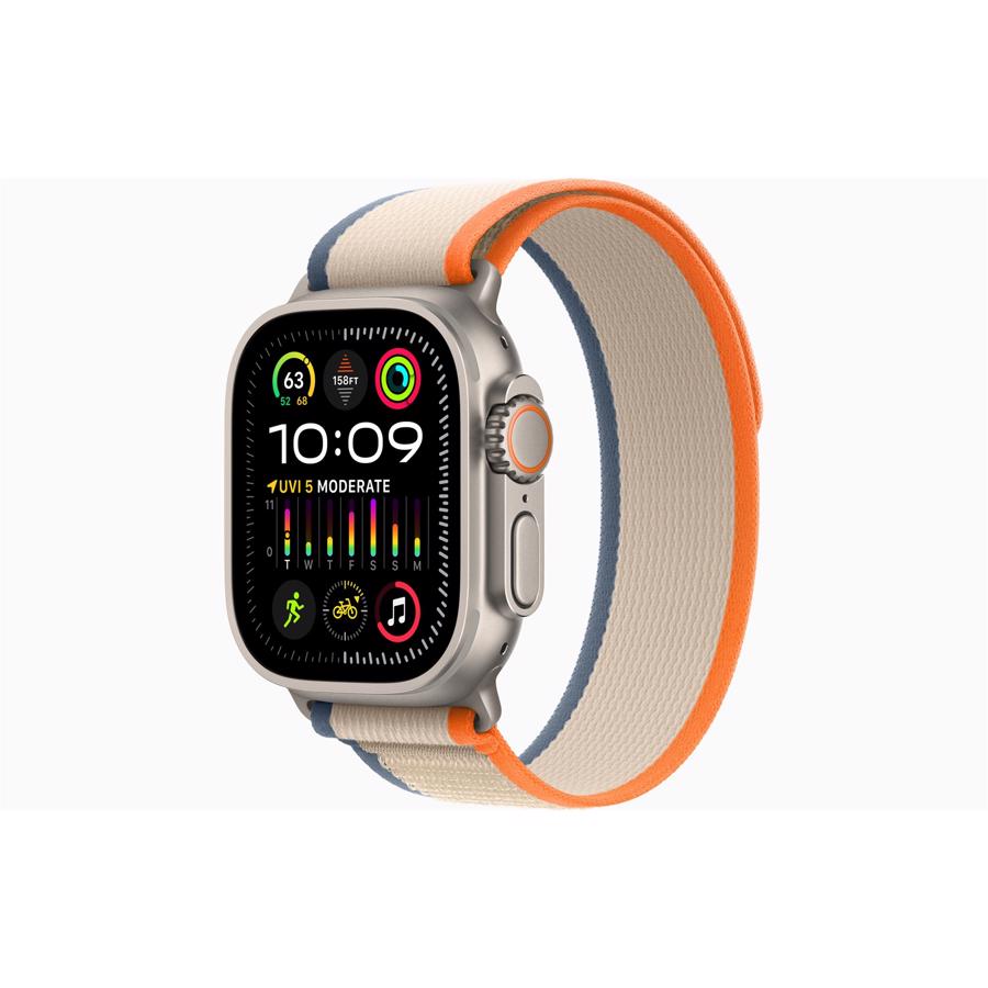 Apple Watch Ultra 2 GPS & 4G 49mm Titanium Case med Orange/Beige Trail Loop - M/L