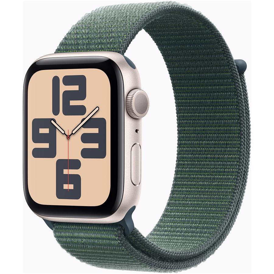 Apple Watch SE GPS 44mm Stjerneskær Aluminium Case med Søgrøn Sport Loop