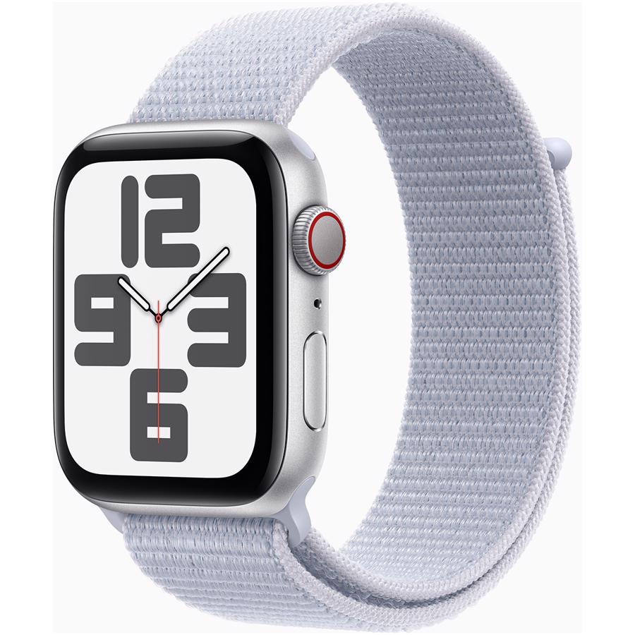 Apple Watch SE GPS & 4G 44mm Sølv Aluminium Case med Polarblå Sport Loop