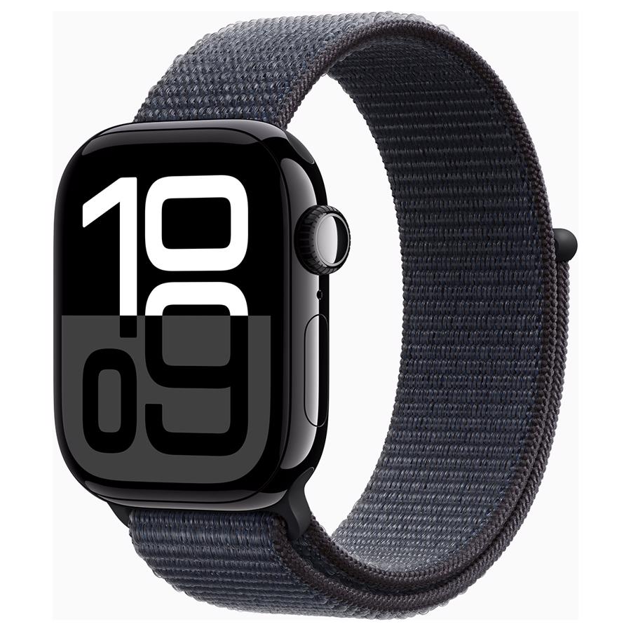 Apple Watch Series 10 GPS 42mm Pianosort Aluminium Case med Blæk Sport Loop