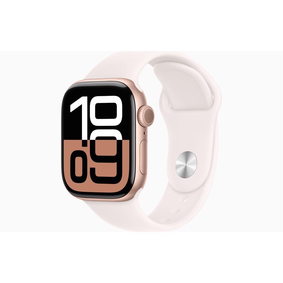 Apple Watch Series 10 GPS 42mm Rosaguld Aluminium Case med Sart Fersken Sport Band - M/L