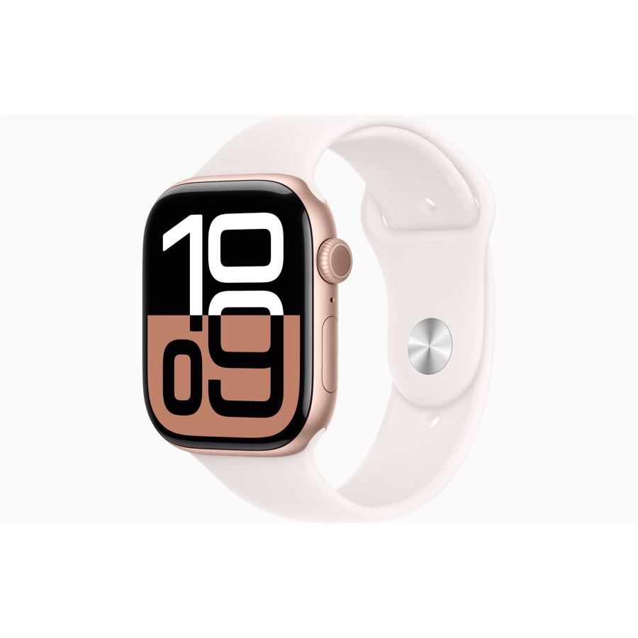 Apple Watch Series 10 GPS 46mm Rosaguld Aluminium Case med Sart Fersken Sport Band - M/L