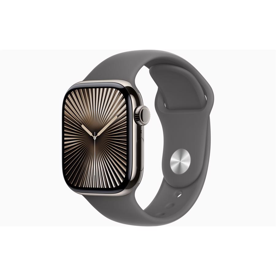 Apple Watch Series 10 GPS & 4G 42mm Naturlig Titanium Case med Granitgrå Sport Band - M/L