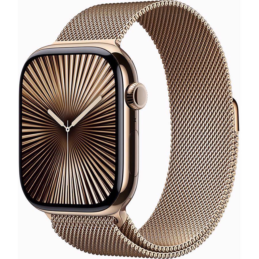 Apple Watch Series 10 GPS & 4G 46mm Guld Titanium Case med Guld Milanese Loop - M/L