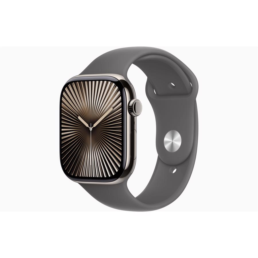 Apple Watch Series 10 GPS & 4G 46mm Naturlig Titanium Case med Granitgrå Sport Band - M/L