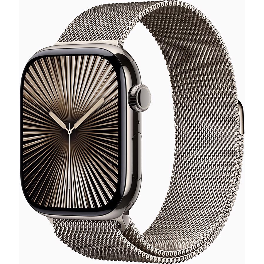 Apple Watch Series 10 GPS & 4G 46mm Naturlig Titanium Case med Naturlig Milanese Loop - M/L