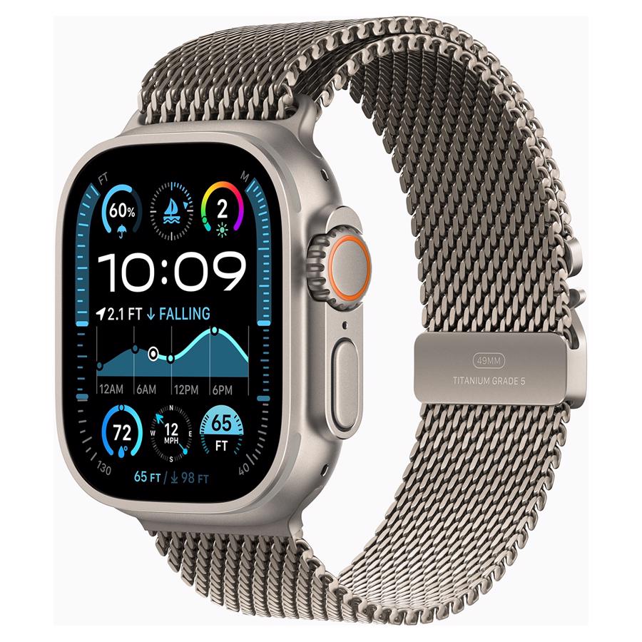 Apple Watch Ultra 2 GPS & 4G 49mm Naturlig Titanium Case med Naturlig Milanese Loop - Large