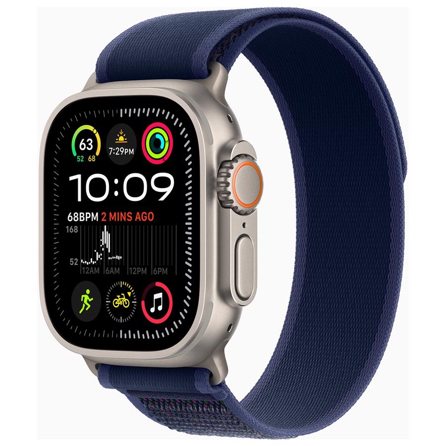 Apple Watch Ultra GPS & 4G 49mm Naturlig Titanium Case med Blå Trail Loop - M/L