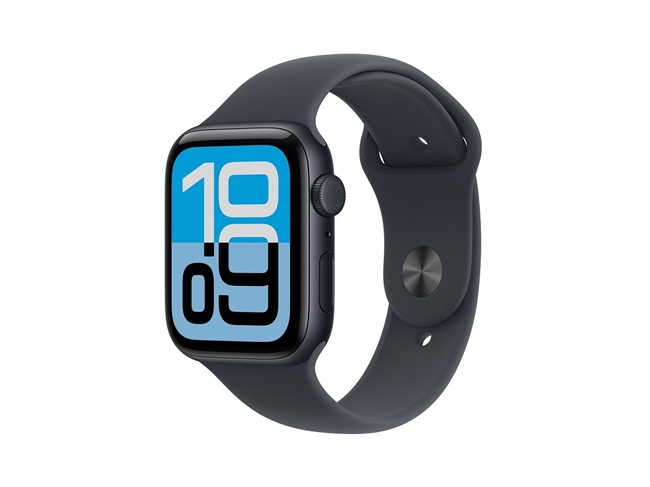 Apple Watch SE 3 GPS & 5G 44mm Midnat Aluminium Case med Midnat Sport Band - S/M