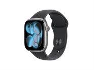 Apple Watch Series 11 GPS 42mm Space Grey Aluminium Case med Sort Sport Band - M/L