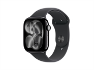 Apple Watch Series 11 GPS 46mm Jet Black Aluminium Case med Sort Sport Band - S/M