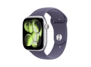 Apple Watch Series 11 GPS 46mm Sølv Aluminium Case med Sart Lilla Sport Band - S/M