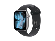 Apple Watch Series 11 GPS 46mm Space Grey Aluminium Case med Sort Sport Band - S/M