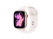 Apple Watch Series 11 GPS & 5G 42mm Rosaguld Aluminium Case med Sart Fersken Sport Band - M/L