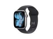 Apple Watch Series 11 GPS & 5G 42mm Space Grey Aluminium Case med Sort Sport Band - M/L