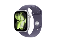 Apple Watch Series 11 GPS & 5G 46mm Sølv Aluminium Case med Sart Lilla Sport Band - M/L