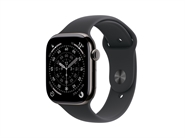 Apple Watch Series 11 GPS & 5G 42mm Skifer Titanium Case med Sort Sport Band - M/L