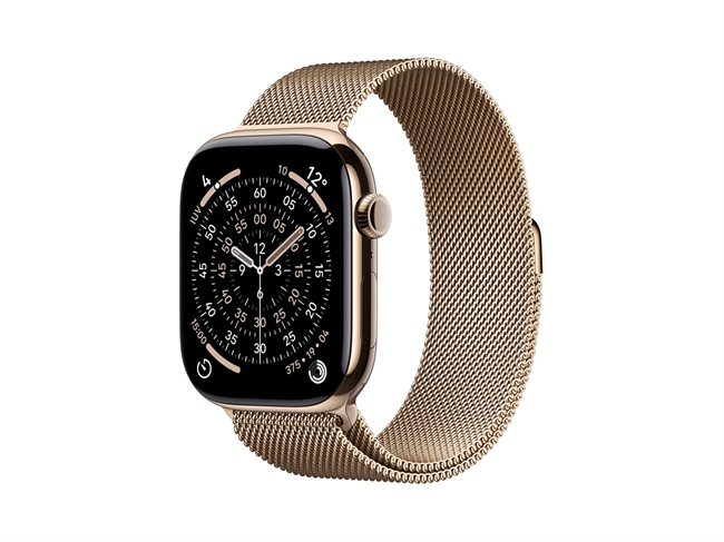 Apple Watch Series 11 GPS & 5G 46mm Guld Titanium Case med Guld Milanese Loop - M/L