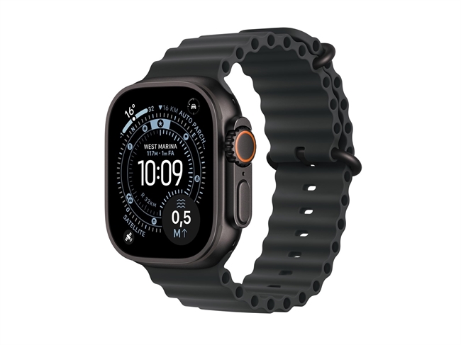 Apple Watch Ultra 3 GPS & 5G 49mm Sort Titanium Case med Sort Ocean Band