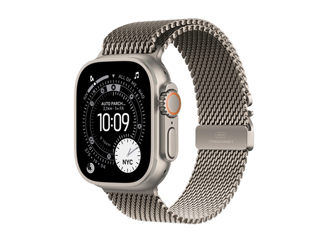 Apple Watch Ultra 3 GPS & 5G 49mm Naturlig Titanium Case med Naturlig Titanium Milanese Loop - Large