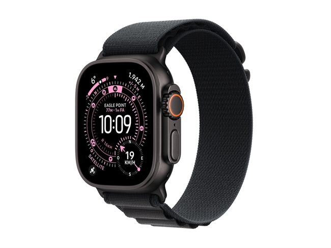 Apple Watch Ultra 3 GPS & 5G 49mm Sort Titanium Case med Sort Alpine Loop - Small