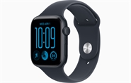 Apple Watch SE 3 GPS 44mm Midnat Aluminium Case med Marineblå Sport Band - S/M