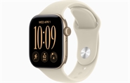 Apple Watch Series 12 GPS & 5G 42mm Lyst Guld Aluminium Case med Sand Sport Band - S/M