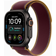 Apple Watch Ultra 4 GPS & 5G 49mm Sort Titanium Case med Bordeaux Trail Loop - M/L