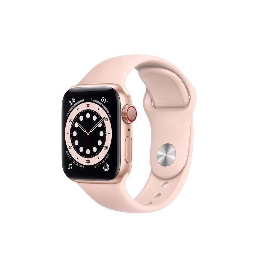 Apple Watch Series 6 GPS 40mm Gold Aluminium Case med Pink Sand Sport Band
