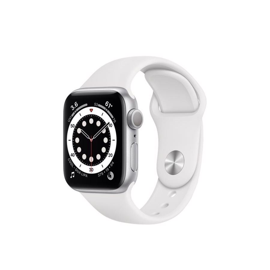 Apple Watch Series 6 GPS 40mm Silver Aluminium Case med White Sport Band
