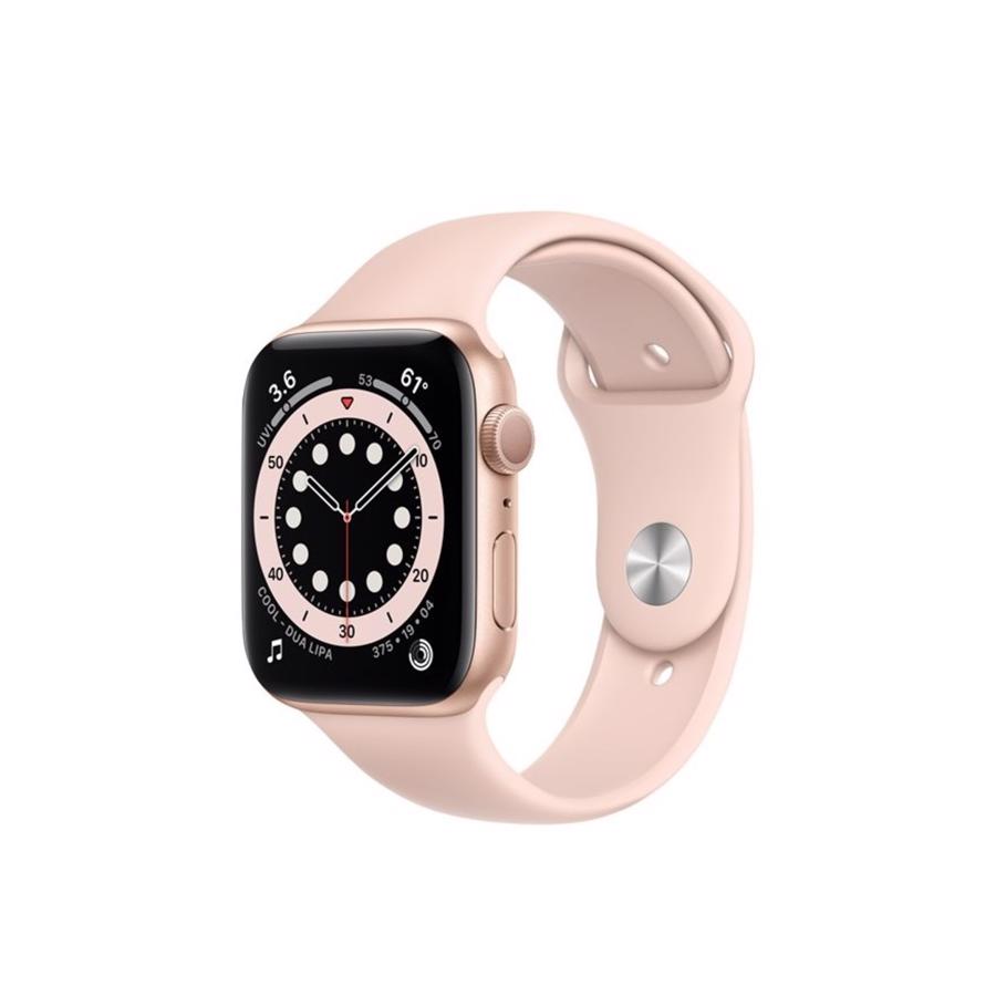 Apple Watch Series 6 GPS 44mm Gold Aluminium Case med Pink Sand Sport Band