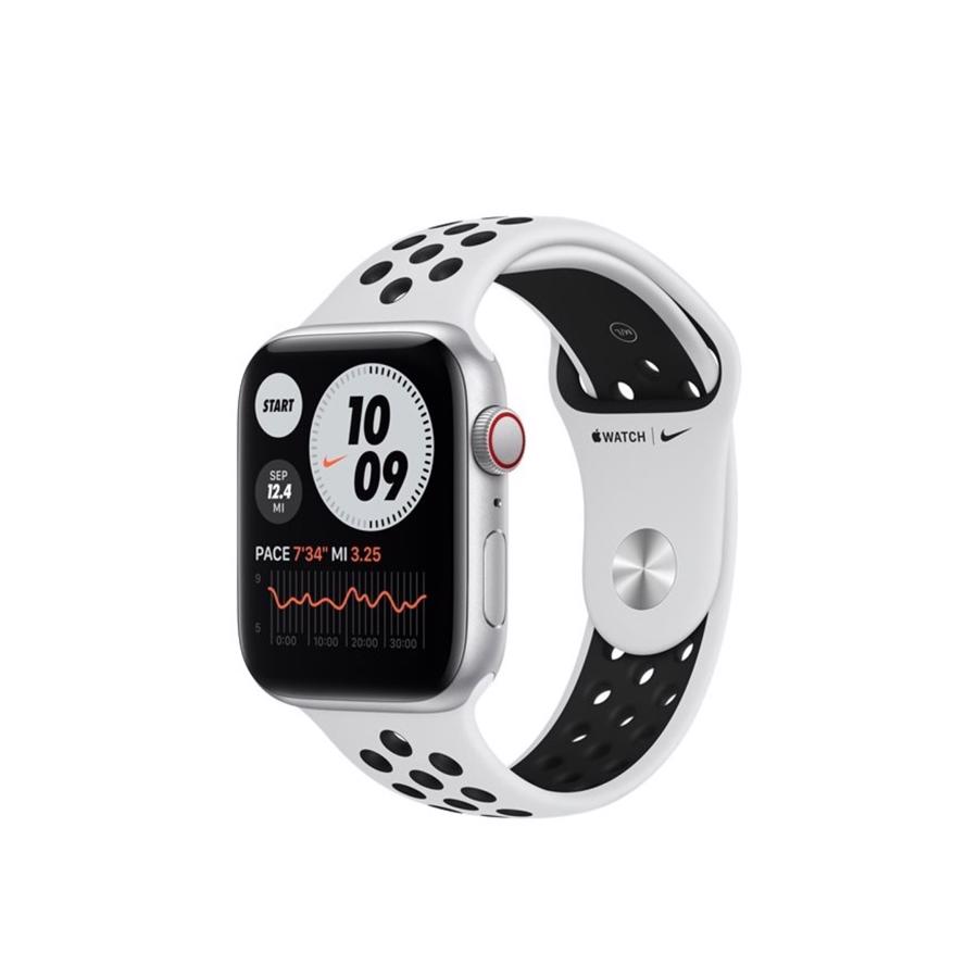 Apple Watch Nike SE GPS 44mm Silver Aluminium Case med Pure Platinum/Black Nike Sport Band