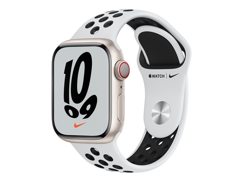 Apple Watch Nike Series 7 GPS 45mm Starlight Aluminium Case med Pure