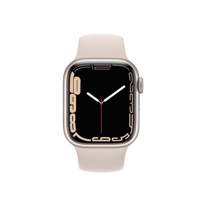Apple Watch Series 7 GPS 45mm Starlight Aluminium Case med Starlight Sport Band