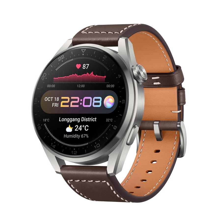 Huawei Watch 3 Pro Classic GPS & 4G 48mm Titanium Med Brun Læder rem
