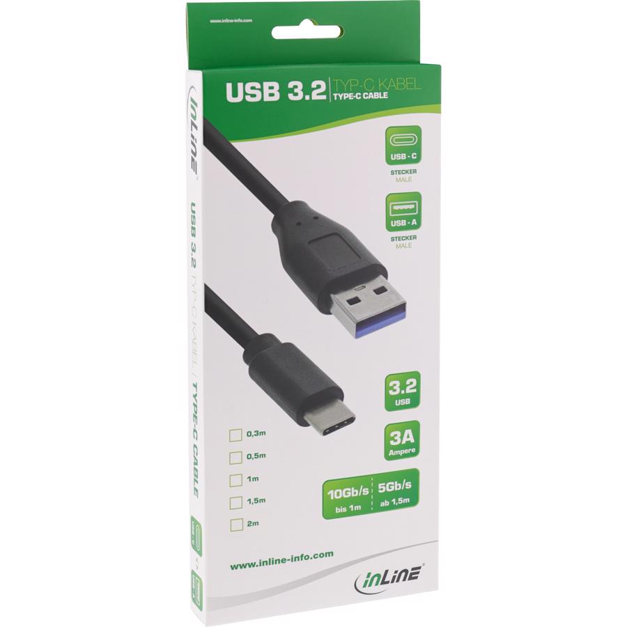 InLine USB-C han til USB-A 3.2 Gen.2 kabel - 0.50 m