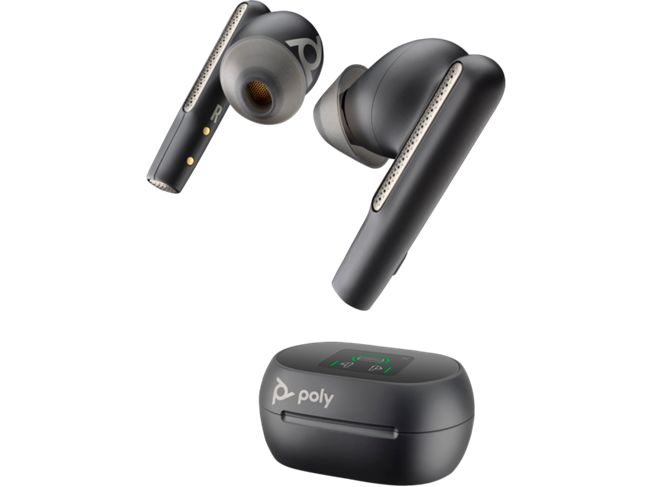 Poly Voyager Free 60+ UC M Carbon Black Earbuds +BT700 USB-C Adapter +Touchscreen Charge Case