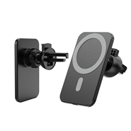 Trådløs 15W Magnetisk Quick Charge QI Billader Sort