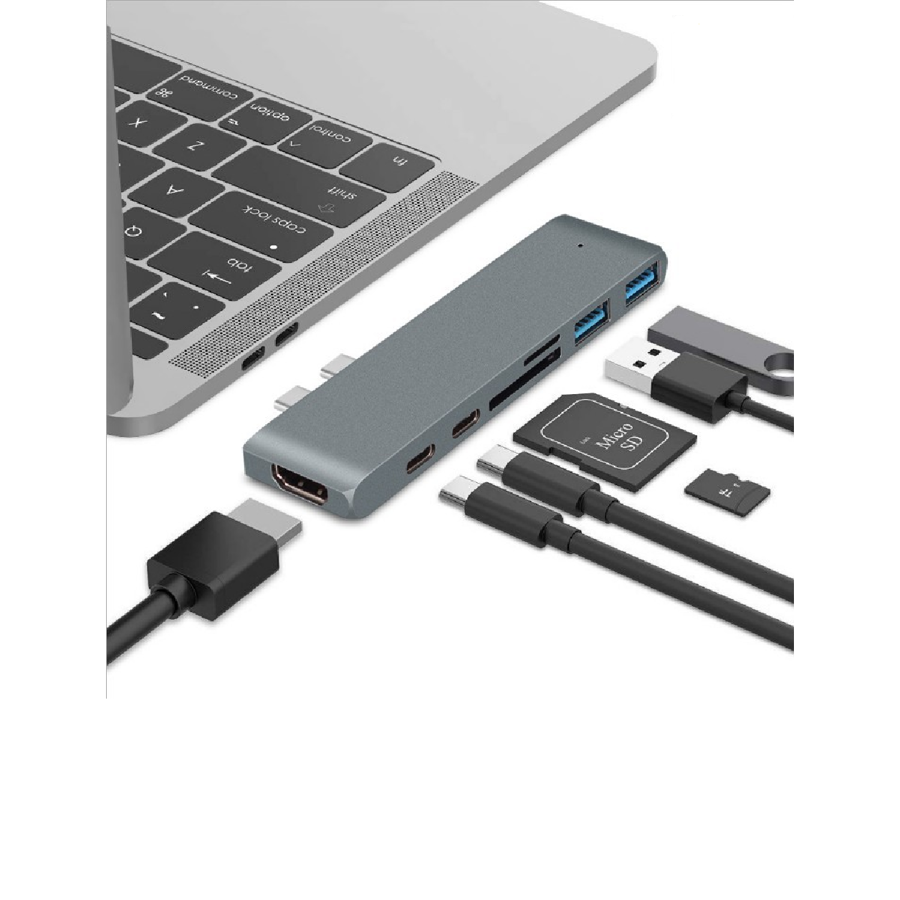 USB-C 3.1 Macbook hub - Grå
