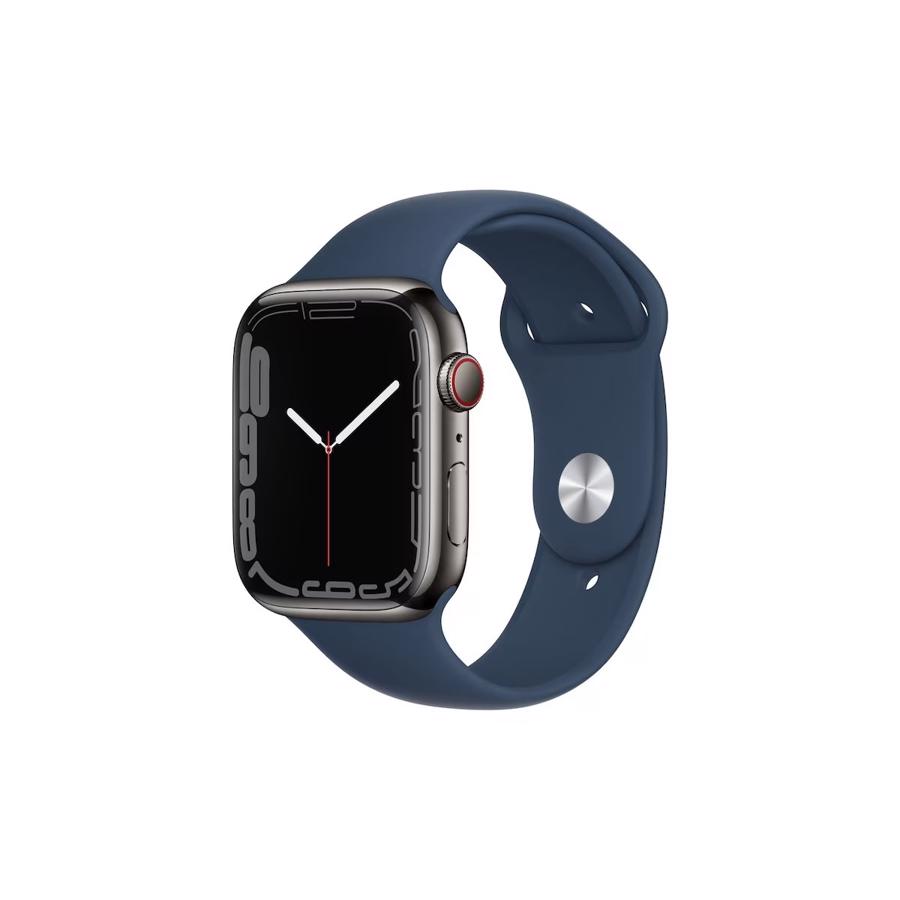 Apple Watch Series 7 GPS & 4G 45mm Graphite Rustfri Stål Case med Abyss Blue Sport Band