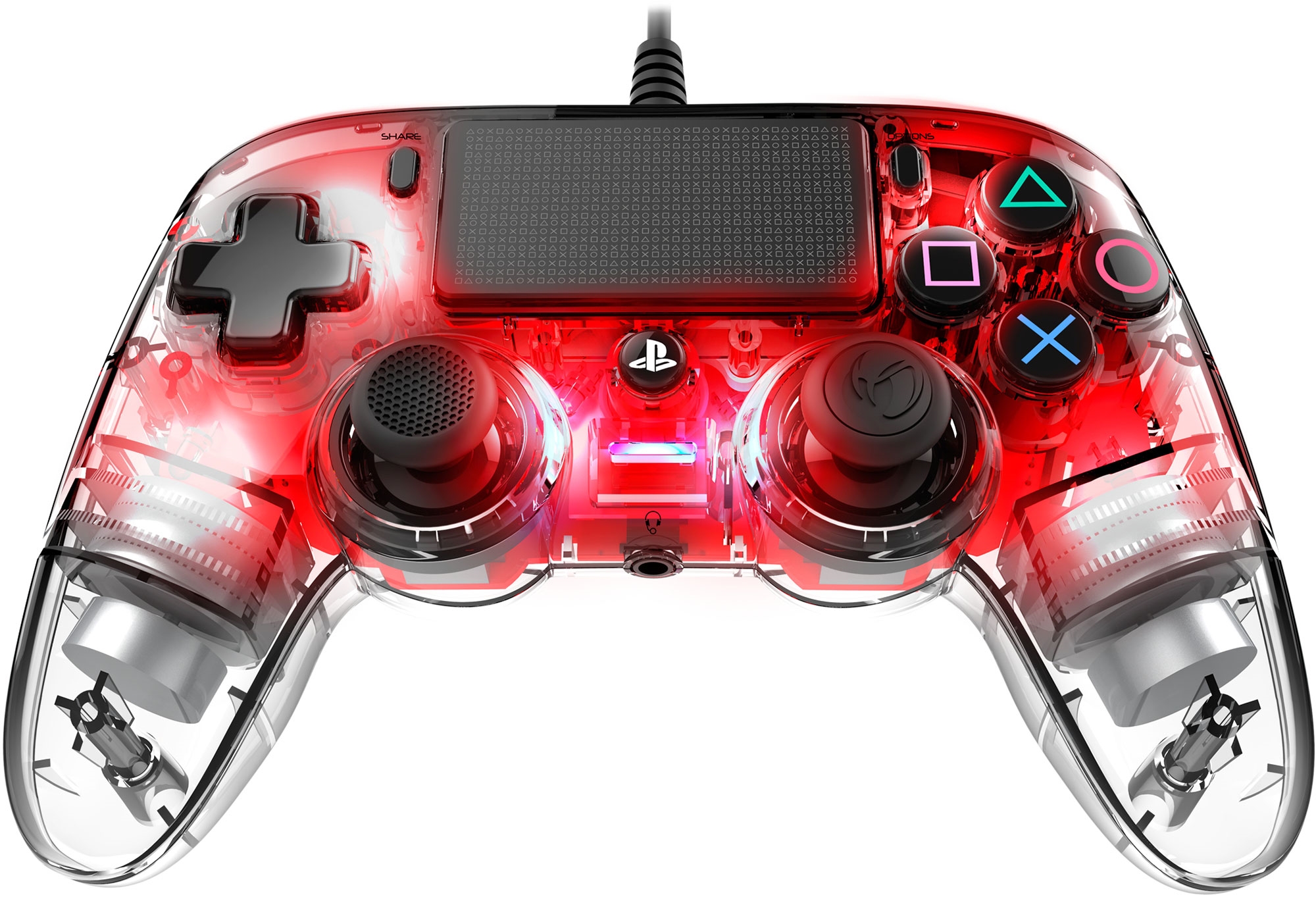 NACON PS4OFCPADCLRED PlayStation Gamepad Rød, Transparent